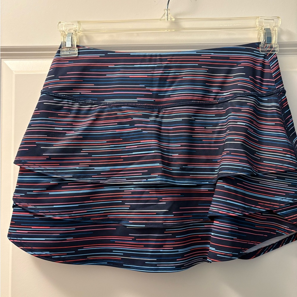 Athleta Striped Mini Skirt - Blue and Pink
